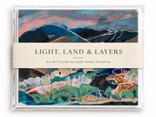 Load image into Gallery viewer, Land, Light & Layers - Six Art Cards & Envelopes Set