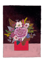 Load image into Gallery viewer, Kale in a Red Vase - Framed Original Painting
