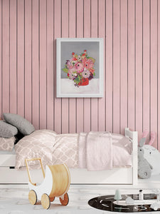 Pink Flowers in a Red Vase - Limited Edition Print