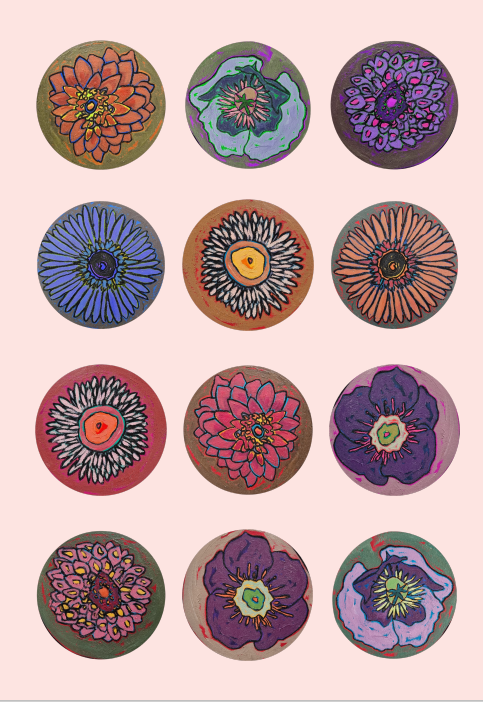 Floral Button Poster