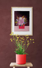 Load image into Gallery viewer, Kale in a Red Vase - Framed Original Painting
