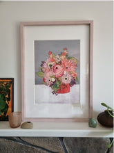 Load image into Gallery viewer, Limited Edition Prints - Pink Flowers in a Red Vase, Floral Art Series
