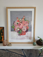 Load image into Gallery viewer, Limited Edition Prints - Pink Flowers in a Red Vase, Floral Art Series
